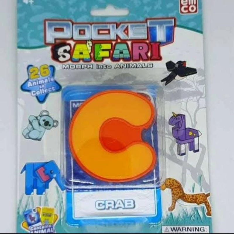 EMCO POCKET SAFARI HURUF C CRAB KEPITING MORPH ANIMALS HURUF ALPHABET ORIGINAL BINATANG MAINAN ANAK 