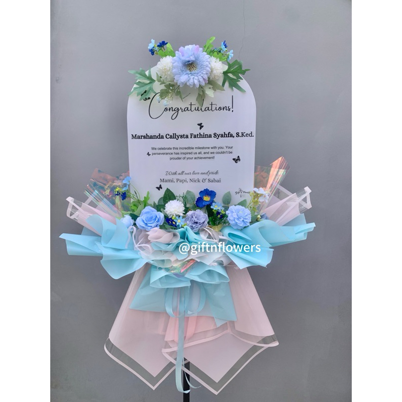 Papan Bunga Wisuda / Flowers Box Sign Wisuda / Papan Ucapan Wisuda