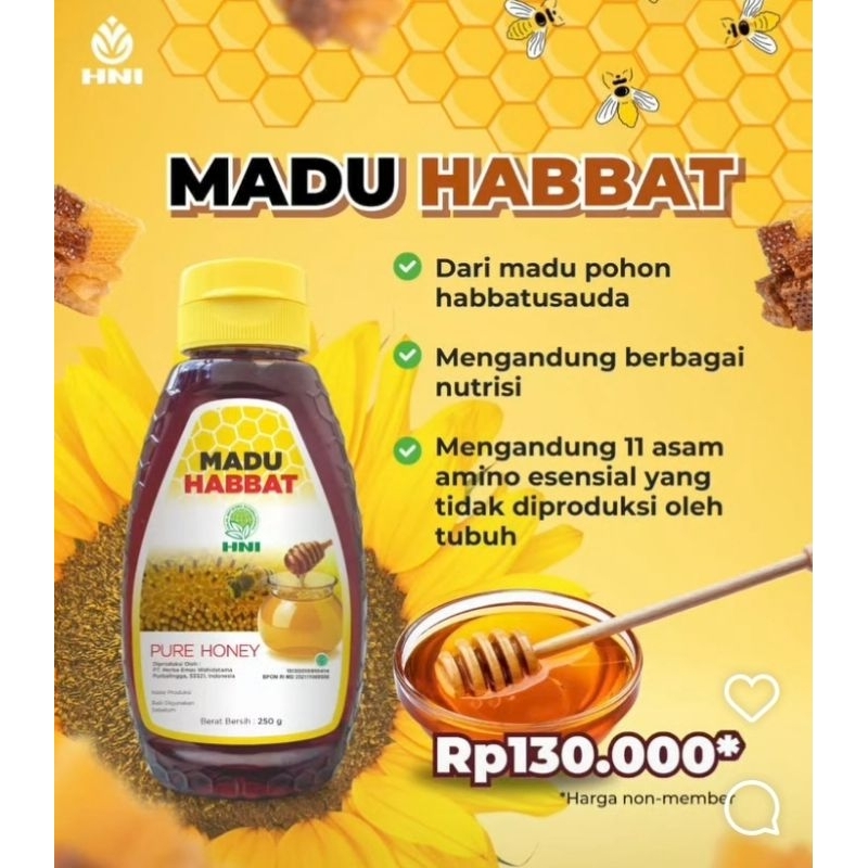 

HNI Madu Habbat , Madu Premium Asli Original 250 gr