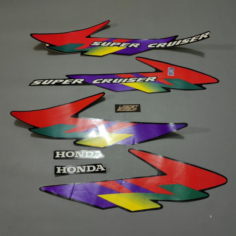 STRIPING STRIPPING STIKER STICKER HONDA TIGER 2000 1997 LAWAS HITAM SILVER