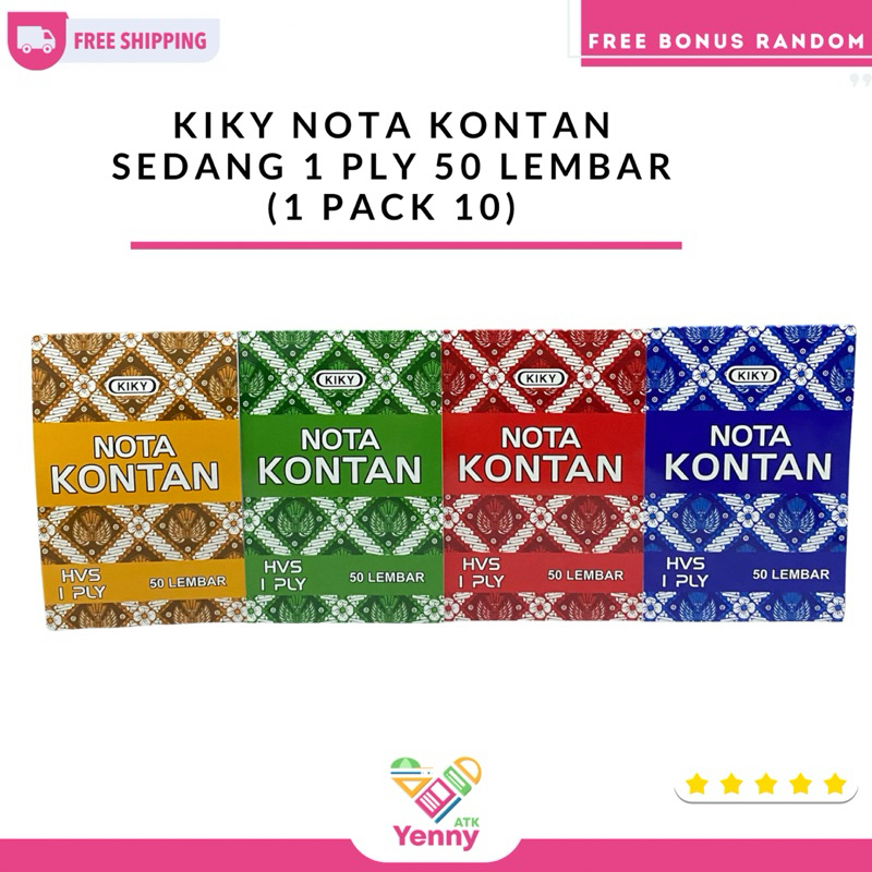 

Kiky Nota Kontan Sedang Hvs 1 Ply | Nota Kontan Kiky 50 Lembar | Kiky Nota Kontan HVS 1 Pack 10
