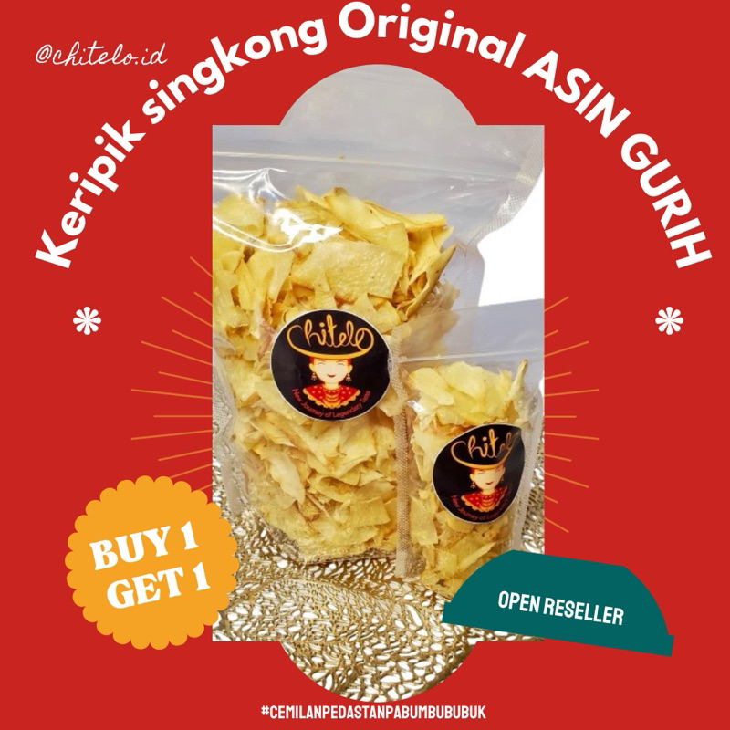 

BUY 1 GET 1 - KERIPIK SINGKONG ORIGINAL ASIN GURIH (300gr + 50gr (FREE) Cemilan Makanan Food Snack Kripik Asin Bumbu Alami Tanpa Pengawet