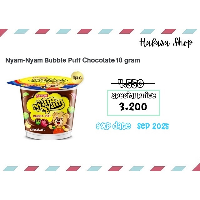 

Nyam Nyam Bubble Puff Chocolate 18 gram