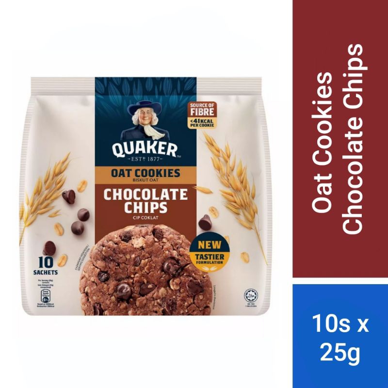 

QUAKER Chocolate Chips Oat Cookies Malaysia (25g x 10 pek)