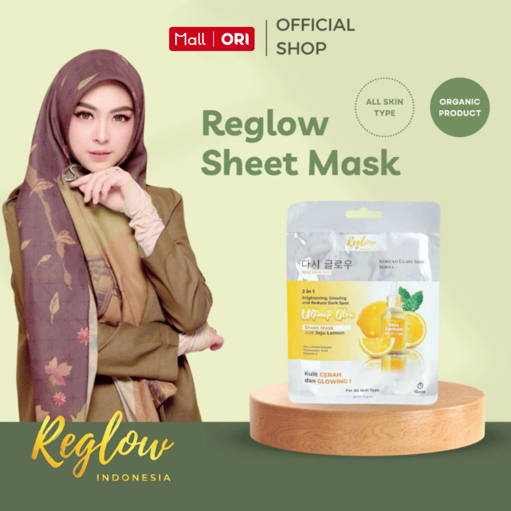 Reglow Sheet Mask Masker Wajah Ultimate Glowing Anti Flek Hitam Dan Jerawata Original Bpom