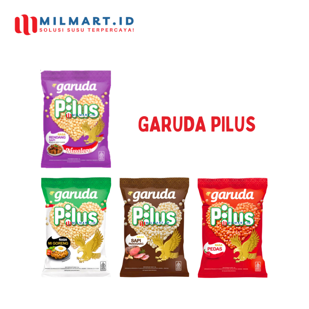 

GARUDA PILUS JAJANAN CAMILAN RASA PEDAS/SAPI PANGGANG/RENDANG/MI GORENG