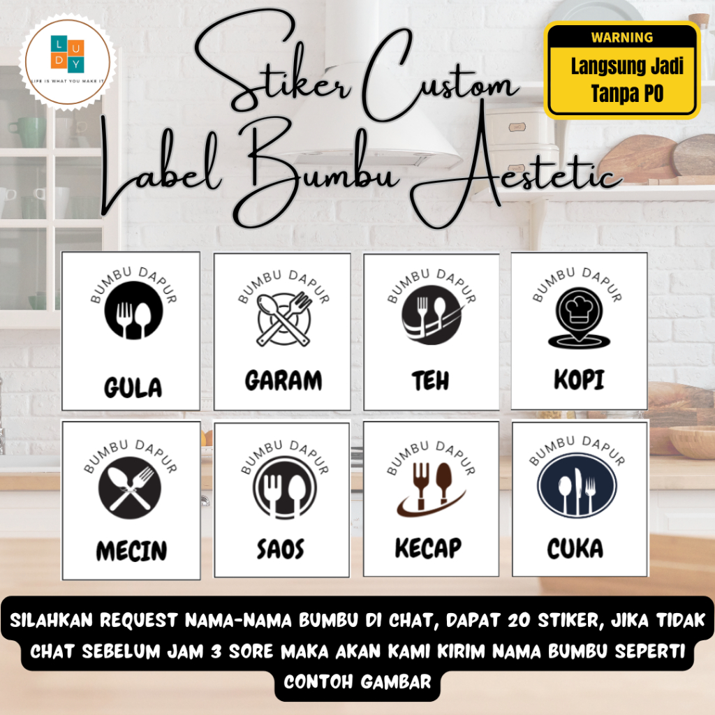 

Stiker Label Costum Bumbu Aesthetic estetis estetik, Label Dapat 20 Stiker | Bisa COD