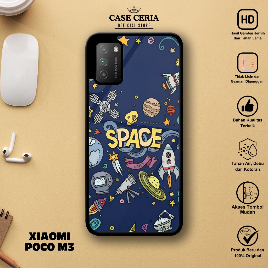 Case Xiaomi Poco M3 - Casing Xiaomi Poco M3 ( Space ) - Silikon Case – Kesing HP – Softcase Glass