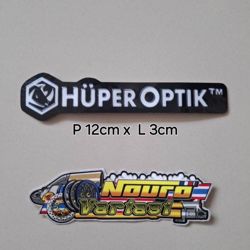 Stiker Huper Optik kaca film emblem embos timbul