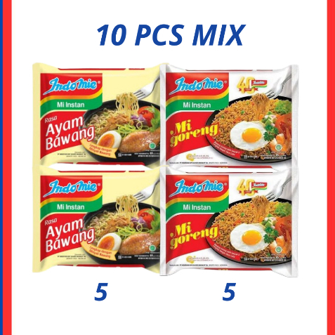 

INDOMIE AYAM BAWANG KUAH GORENG 10 PCS MIX