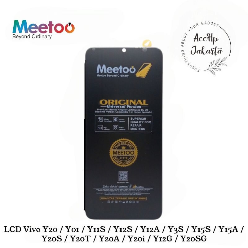 LCD Touchscreen Vivo Y20 Y01 Y11S Y12S Y12A Y35 Y15S Y15A Y20S Y20T Y20A Y20i Y12G Y20SG Original