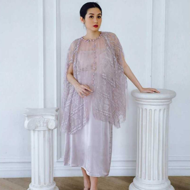 Dresshaus ALTO Tenun Outer Cape Top | Atasan Pesta Wanita Brokat Lace Tile Bordir Acara Kondangan