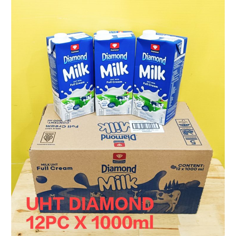 

DIAMOND SUSU UHT 1DUS ISI 12PC @1LITER /SUSU UHT DIAMOND