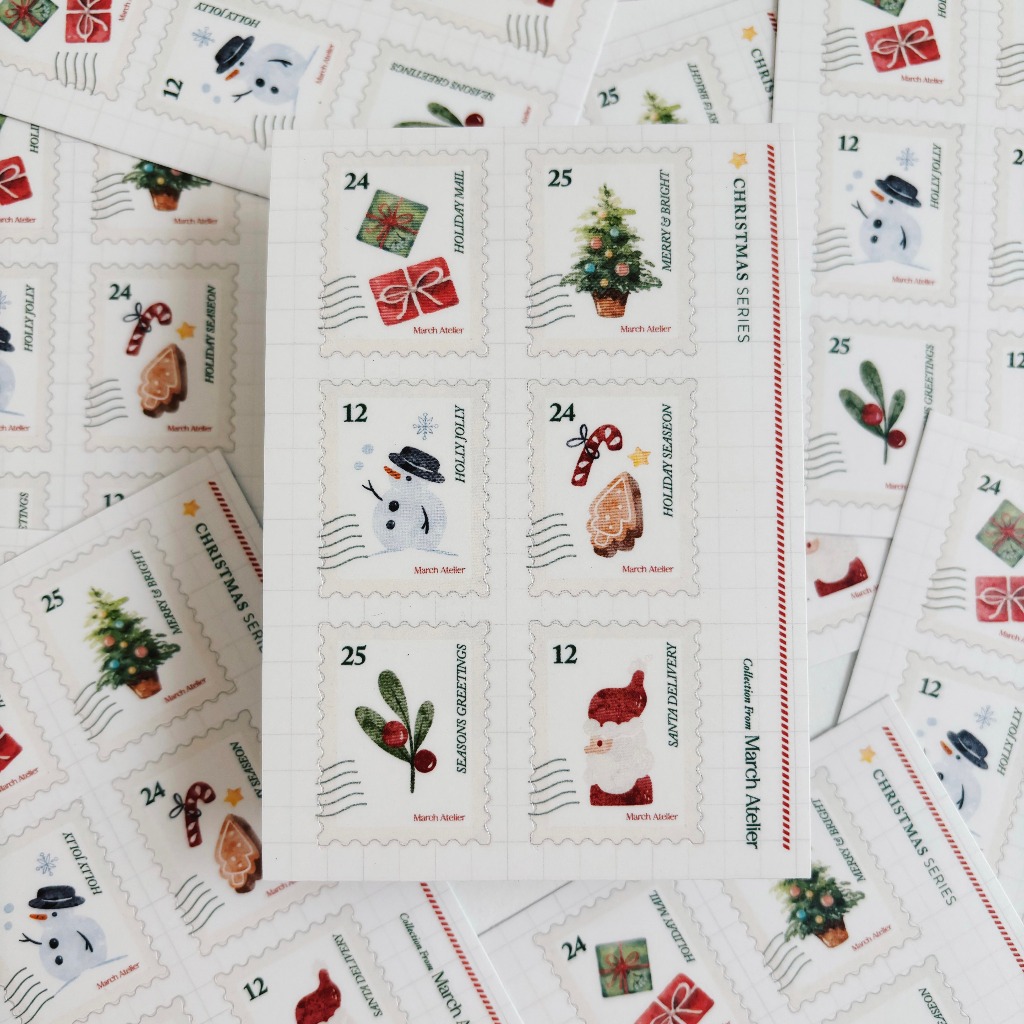 

Sticker Natal Postage stamp / Christmas Greetings / Sticker Postage stamp / Vinyl Sticker Kiss Cut