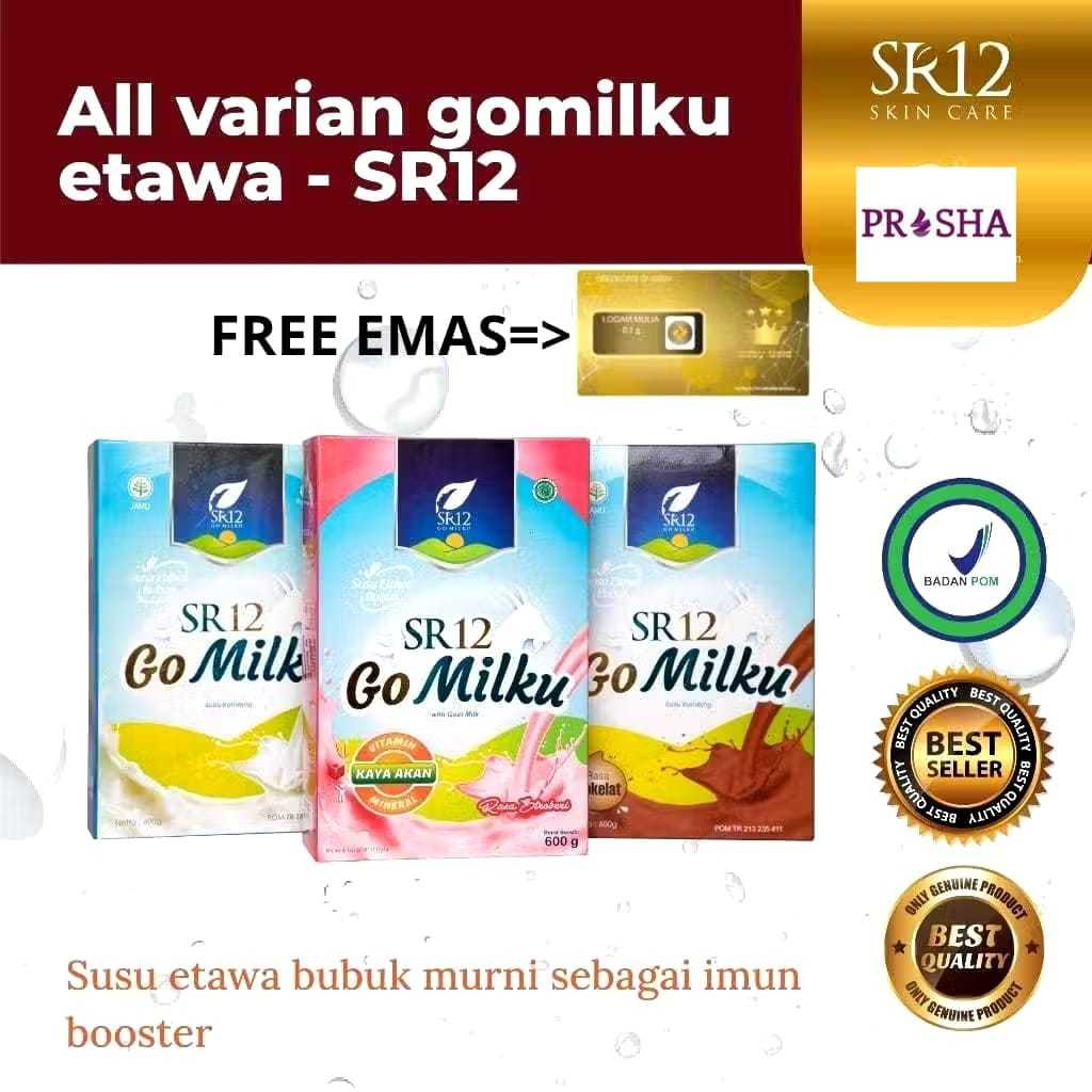 

(FREE LOGAM MULIA 0,1 GRAM) SR12 GoMilku Cokelat / Go Milku Susu Kambing Etawa - Susu Untuk Anak Hingga Manula - Untuk Sendi / Asam Urat Membantu Menjaga Kesehatan Imun Tubuh Etawaku Halal BPOM