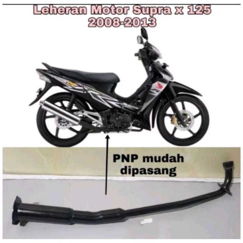 Honda LEHER KNALPOT STANDAR ORIGINAL Sepeda Motor SUPRA X 125 Full Panjang Besi 2008-2013 PNP Mudah 