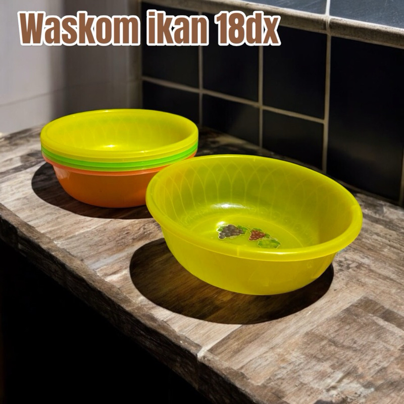 (isi6bj) waskom baskom ikan 18 dx besar plastik tebal motif bunga - bak berkatan besar