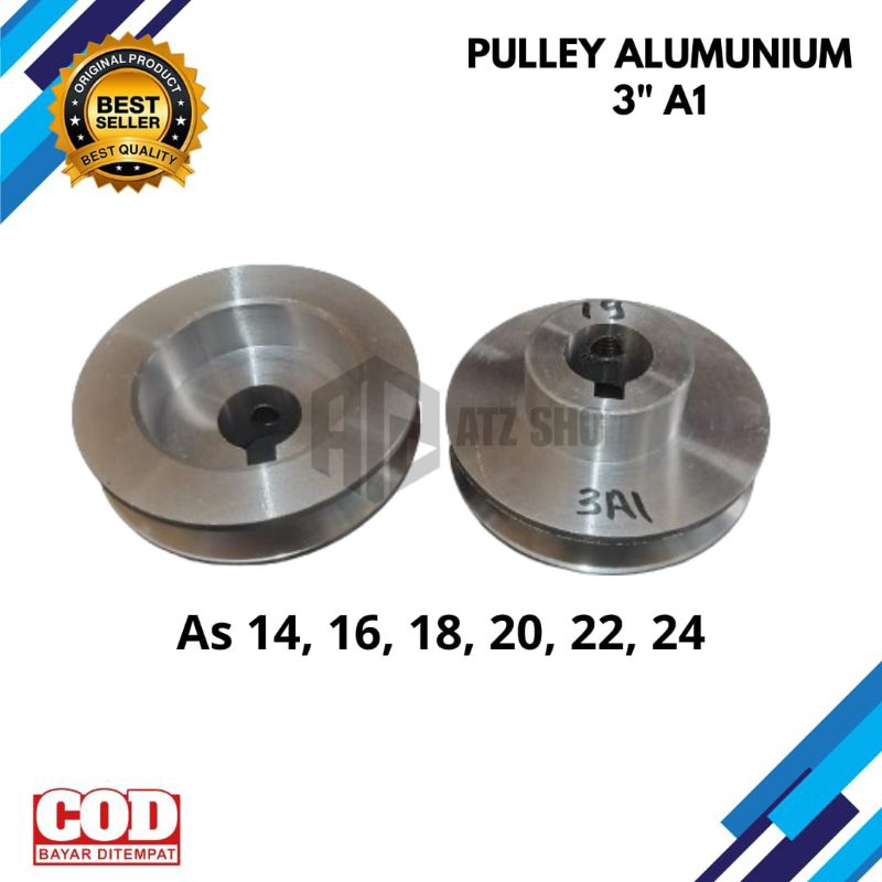 PULLEY ALUMUNIUM 3" A1 UKURAN | PULLEY KOMPRESOR, PULLEY DIESEL