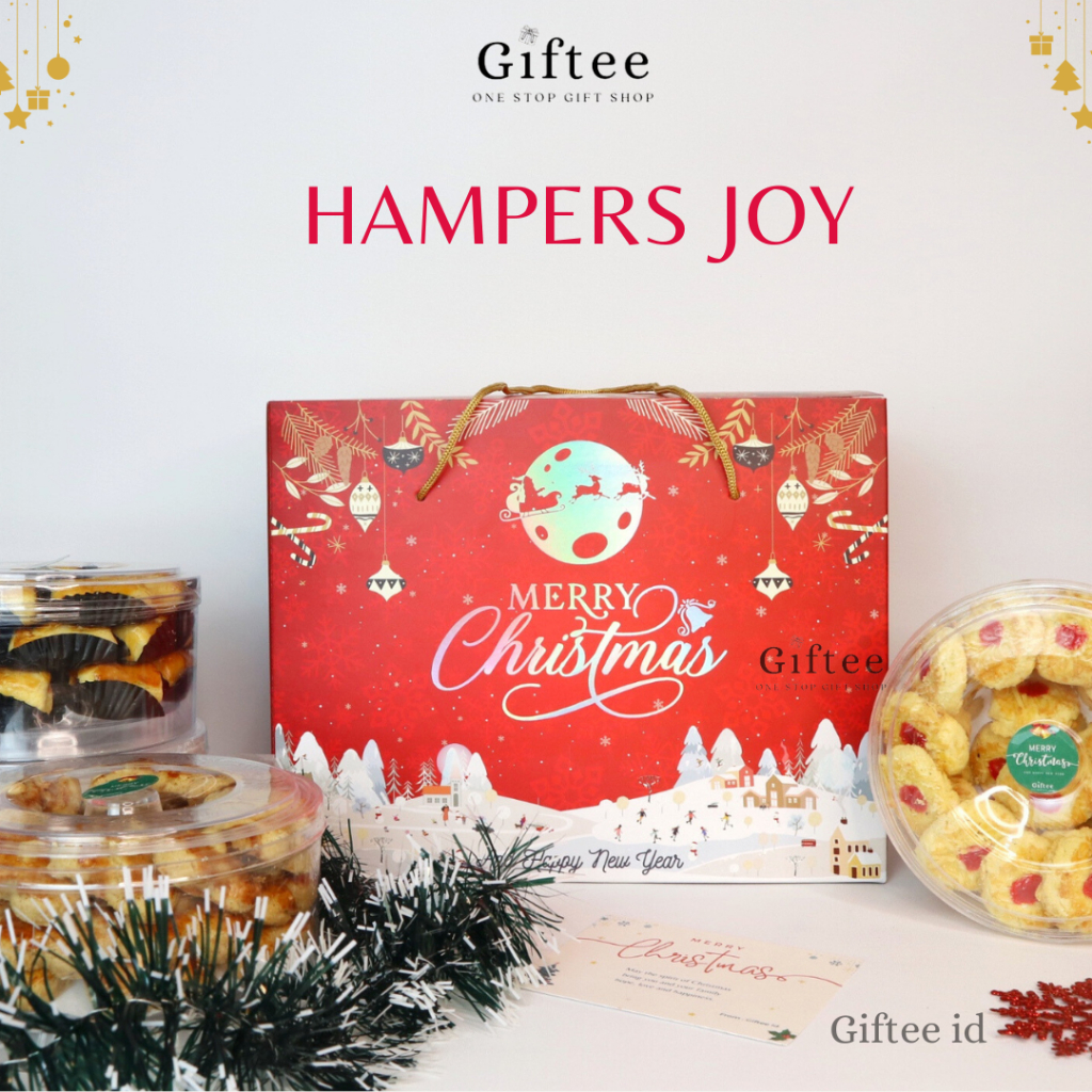 

HAMPERS SET KUE KERING JOY NATAL EXCLUSIVE GABLE BOX TAS JINJING COOKIES 250 GR MAKANAN TOPLES ENAK PAKET NASTAR MEWAH PREMIUM GIFT KADO HADIAH BINGKISAN PARCEL PARSEL SOUVENIR LEBARAN EID MUBARAK IDUL FITRI RAMADHAN RAMADAN ISLAM MUSLIM BY GIFTEE ID