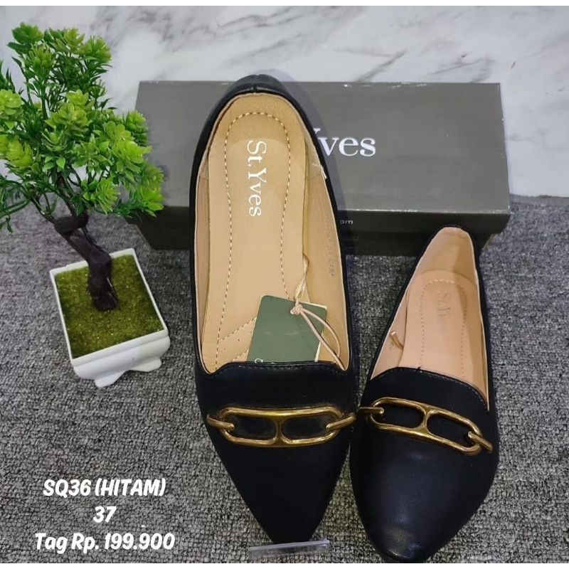 flatshoes st.yves hitam (kode SQ36)