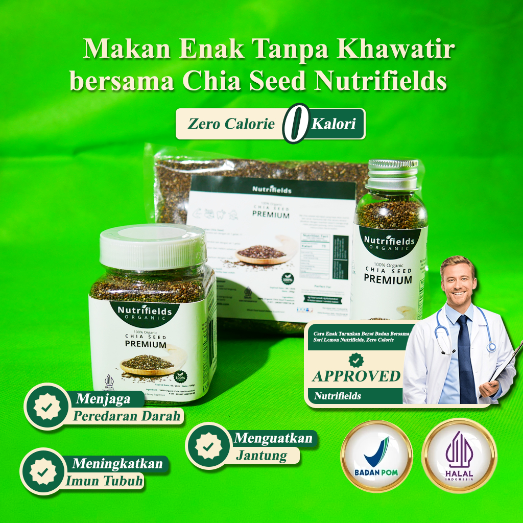 

CHIA SEED ORGANIC PREMIUM ORIGINAL Bagus Untuk Diet Sehat Antioksidan Mexico Kualitas Terbaik Keto Kaya Serat Pengganti Nasi Non GMO 70GR/500 GRAM/1KG