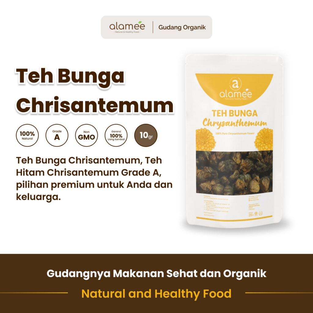 

alamee teh bunga chrisantemum 25 gram membawa aroma menyegarkan dan rasa floral khasiat kesehatan