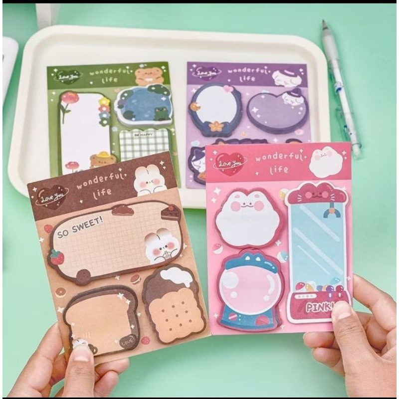 

Sticky Notes Lucu 3IN1 Tempelan Kertas Catatan pembatas buku