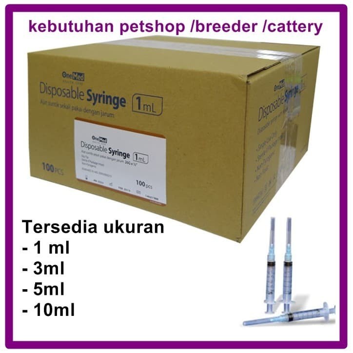 SPUIT SPET PIPET SUNTIKAN 1 CC 3 CC 5 CC 10 CC mL 1 BOX ANJING KUCING