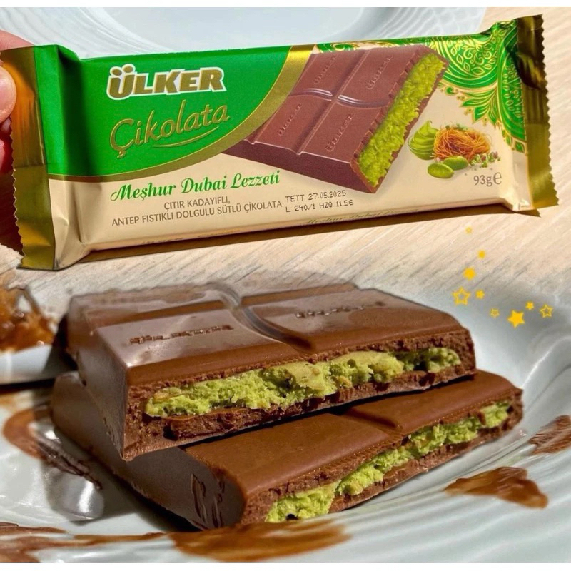 

READY STOCK COKLAT DUBAI ULKER TURKI VIRAL KUNAFE KUNAFA PISTACHIO CHOCOLATE COKELAT