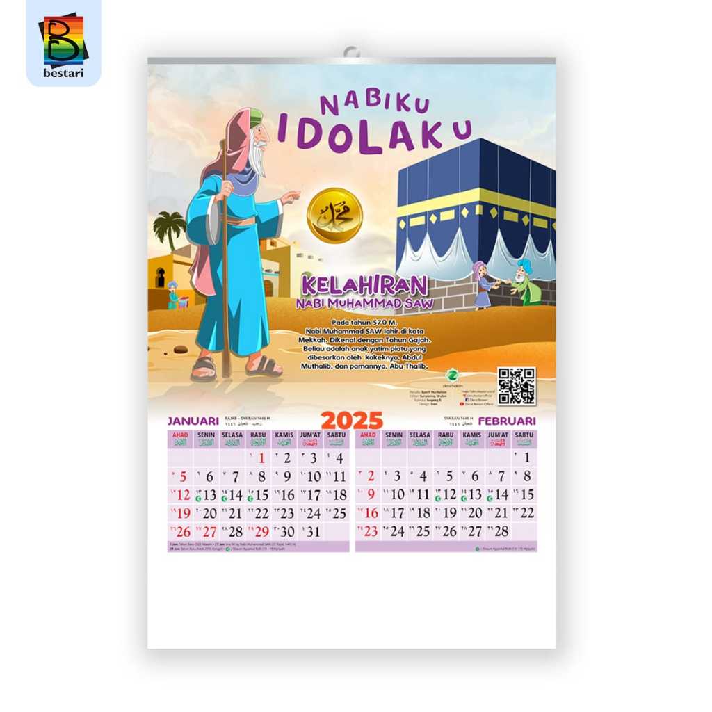 

Kalender Islami 2025 NABIKU IDOLAKU - Kalender Edukatif dilengkapi dengan Scan Barcode - Kalender Dinding