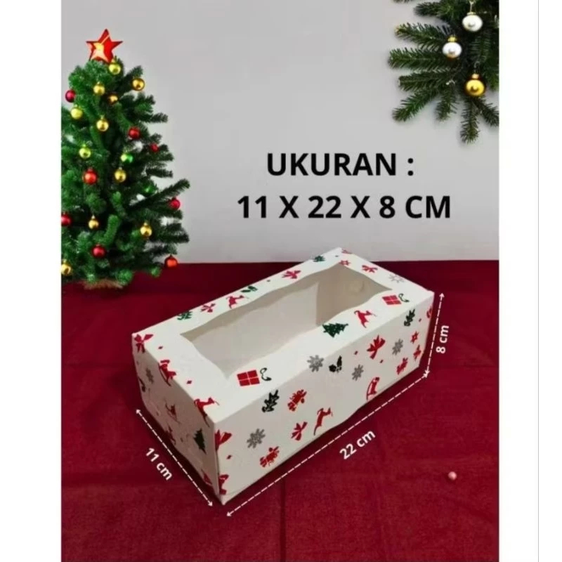 

5pcs Kotak Kue Hampers Ivory Mika Natal Christmas 20x10x8cm/22x11x8cm/25x12x8cm