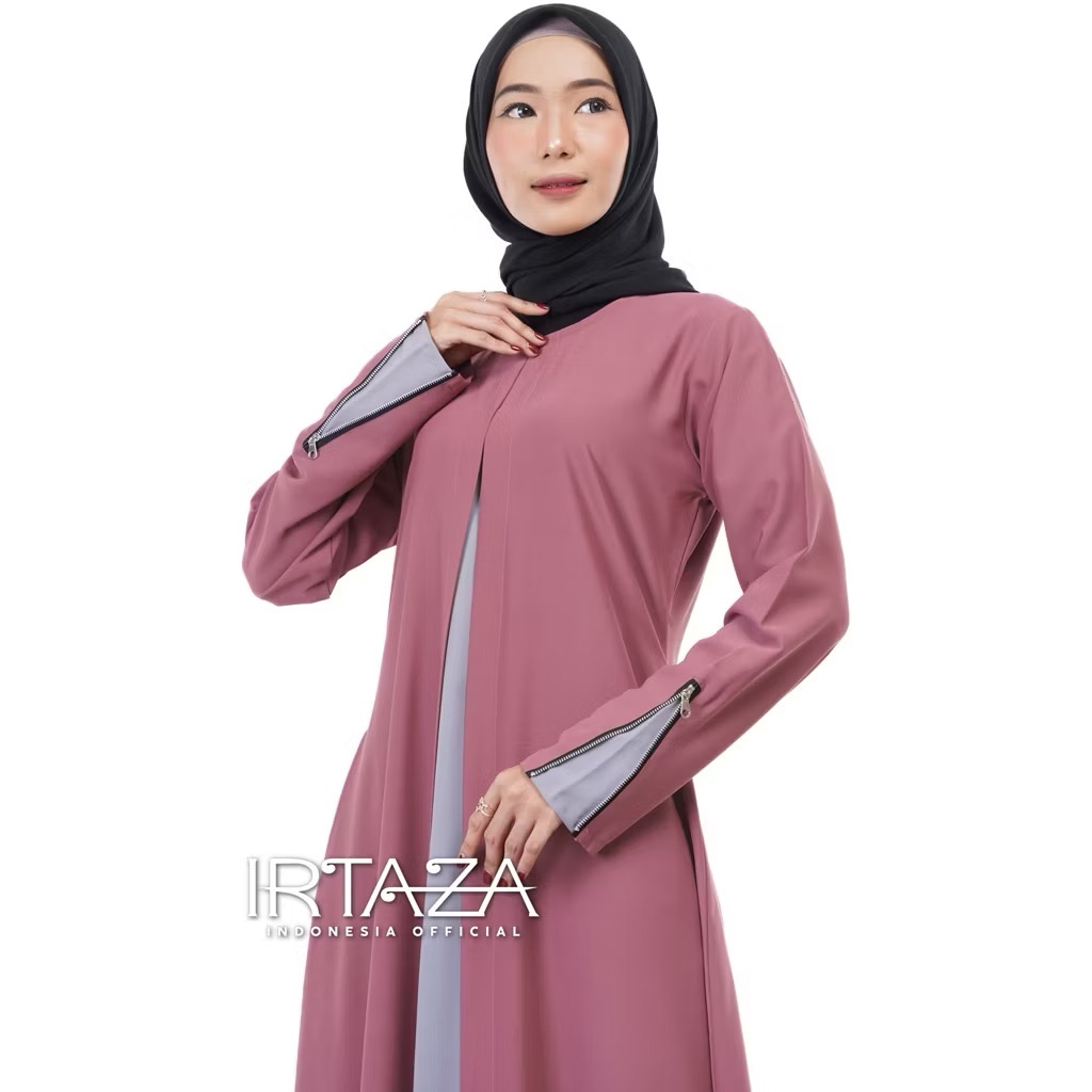 Gamis Hijabisme Dress Polos Kombinasi Barbara Silk