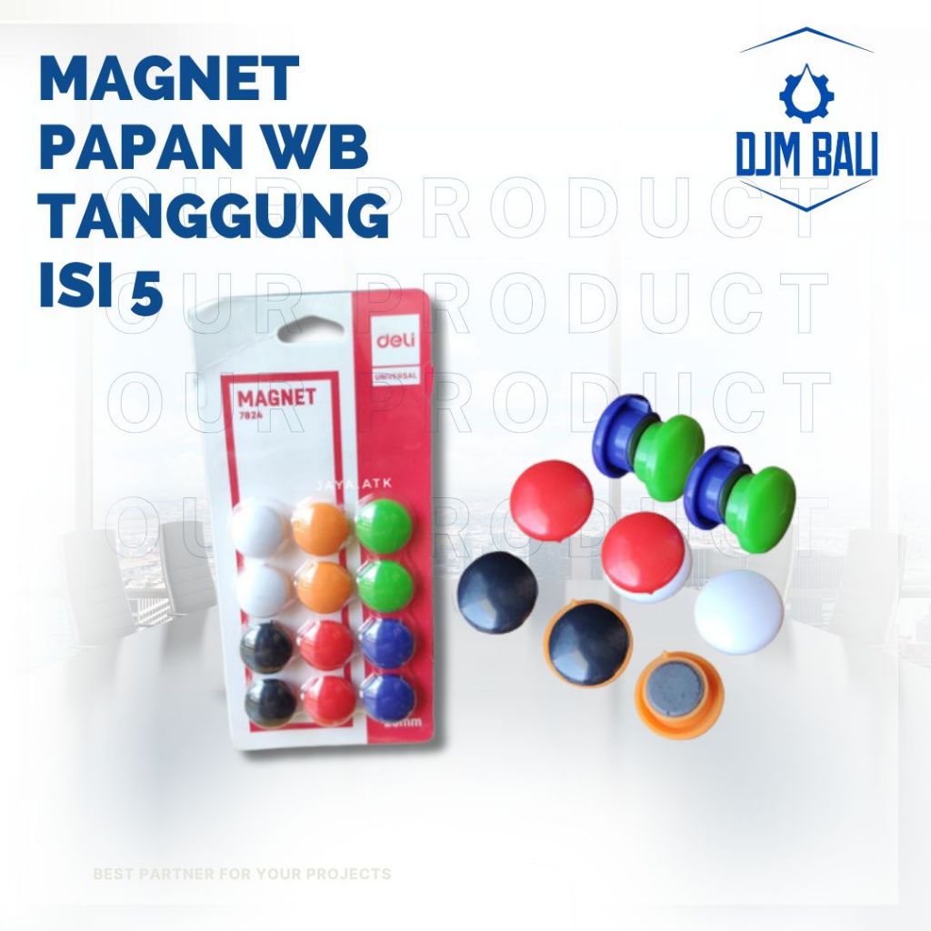 

Magnet Warna Joyko MN-30-5 Tanggung isi 5 Pin Papan Kulkas Bulat