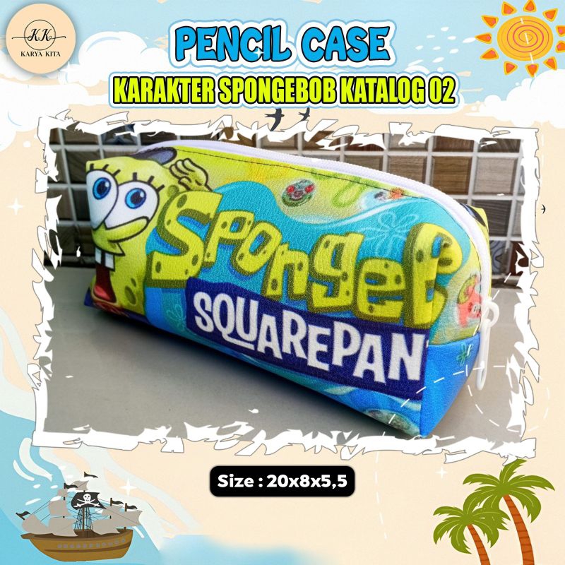 

Kotak Pensil Tahan Percikan, Tempat Pensil Motif Karakter Spongebob Kode 01