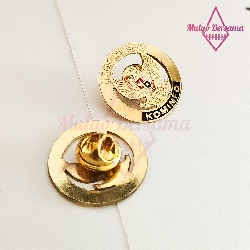 Pin Lencana Kominfo Model Bulat Pin Garuda Kominfo - Mulyo Bersama