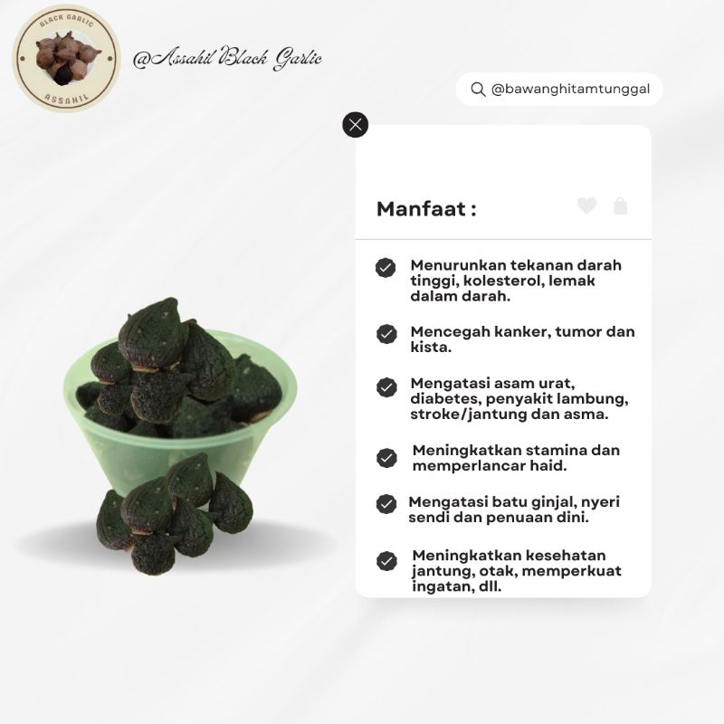 

Bawang Hitam Tunggal Kupas 150 Gr ukuran kecil