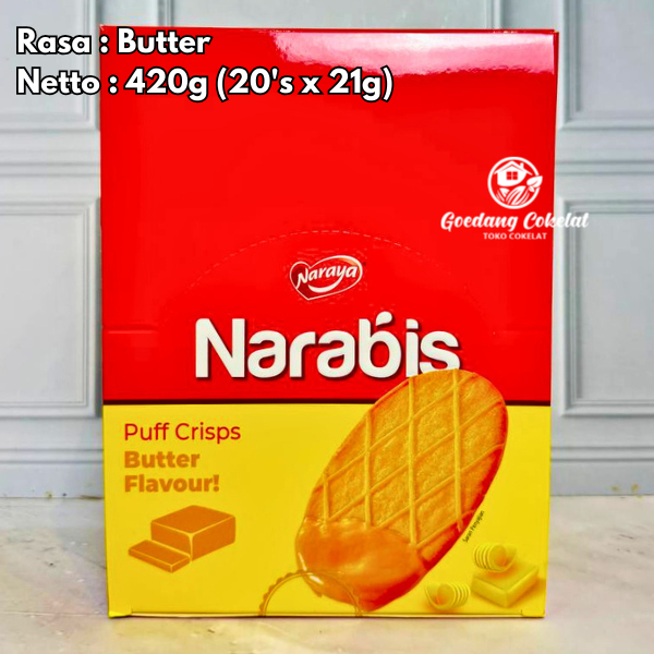 

bGF NARAYA NARABIS PUFF CRISPS Biskuit Cookies Puff Rasa Butter Coconut Latte Dark Chocolate 420g
