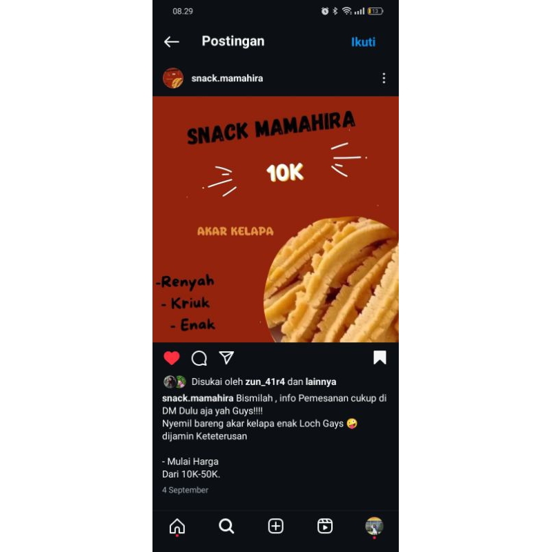 

Snack.MAMAHIRA ( Cemilan Akar Kelapa)