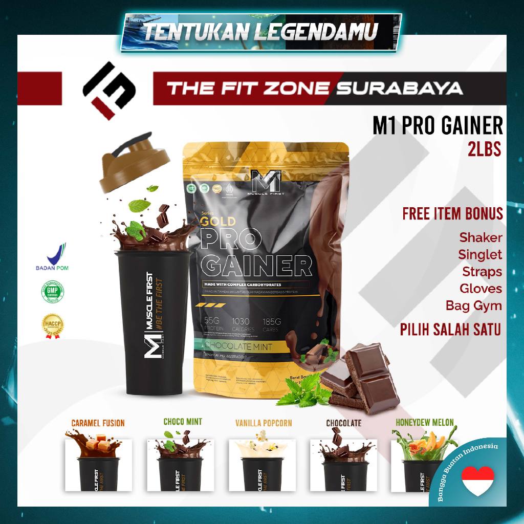 M1 MUSCLE FIRST Gold Pro Gainer 2 Lbs Weight Mass Gainer Musclefirst Suplemen Fitness Susu Bulking