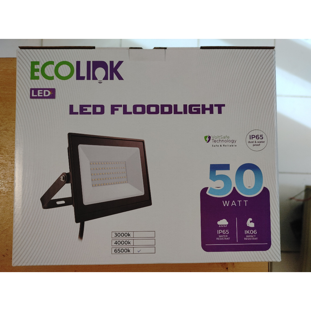Lampu Sorot Tembak 50W Watt ECOLINK Putih 6500K Cool DayLight FL007 865 Floodlight FL007