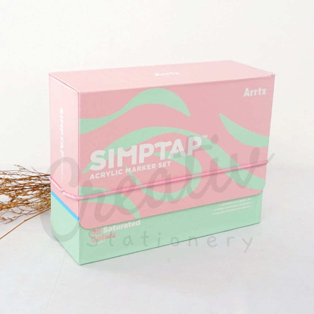 

Arrtx 48 Colors Simptap Acrylic Marker Set Top Valve Action Paint Pen