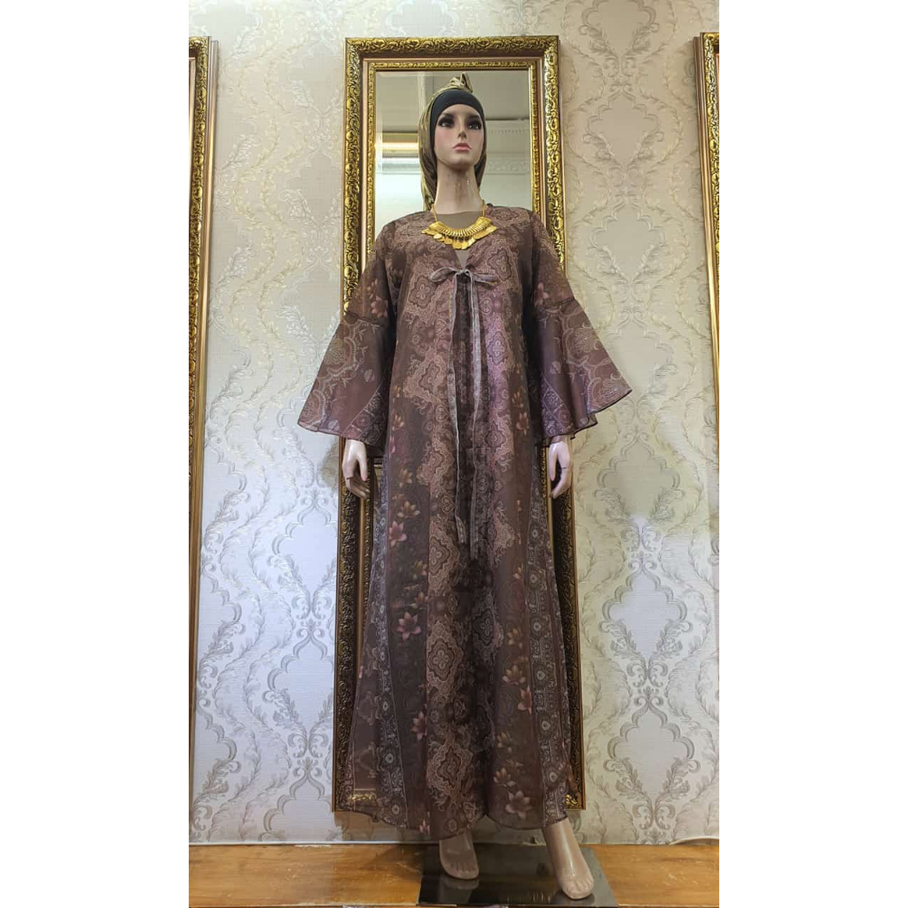 Baju Kondangan Wanita Kekinian | Gamis Pesta Mewah Elegan | Gamis Organza Premium | Dress Lebaran Ke