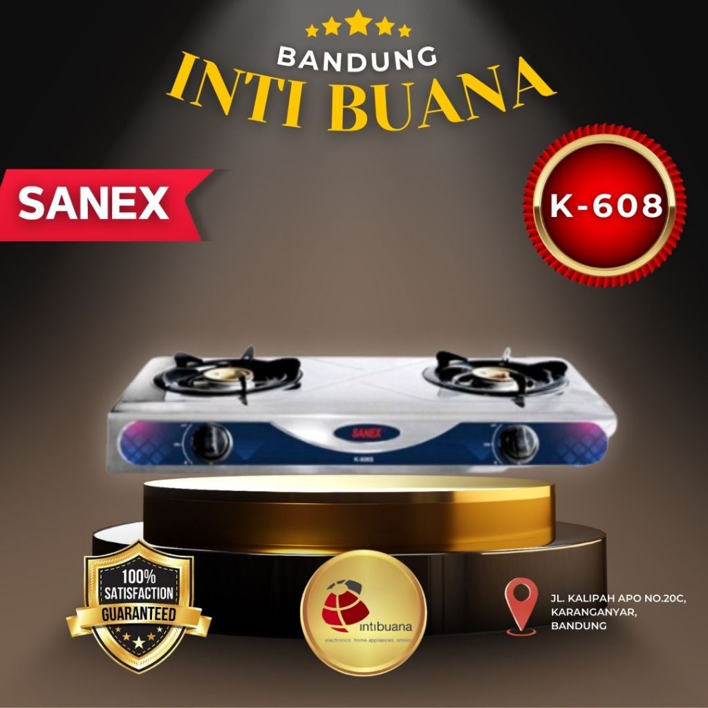 KOMPOR GAS 2 TUNGKU SANEX K-608 STAINLESS