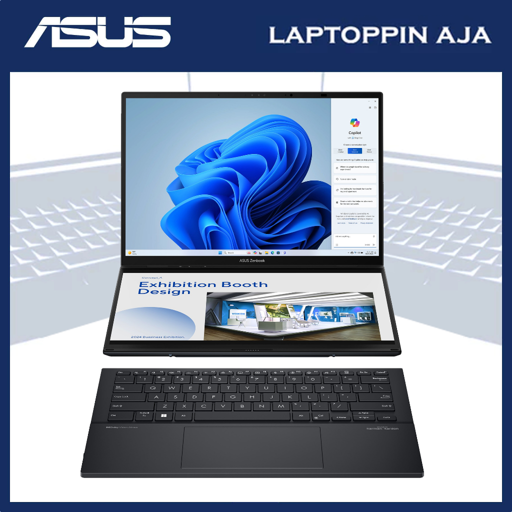 ASUS ZENBOOK DUO UX8406MA CORE ULTRA 7 155H MEMORI 16 GB SSD 1 TB WIN 11 PRO + OHS