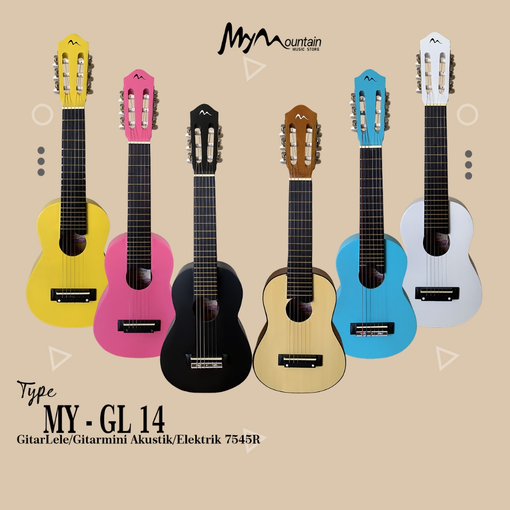 Gitarlele Akustik Elektrik 7545R Custom Terbaru Senar nilon dan Senar String
