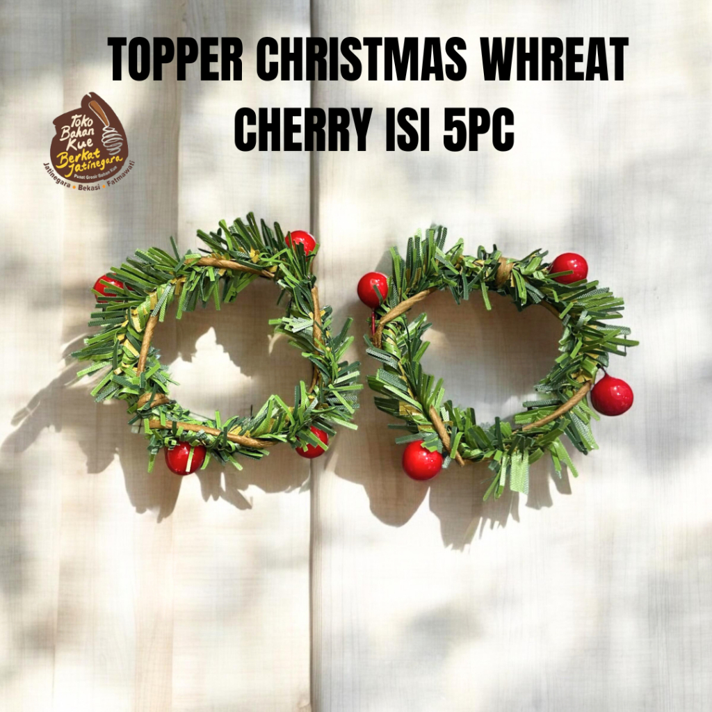 

TOPPER CHRISTMAS WHREAT CHERRY ISI 5PC / TOPPER NATAL / TOPPER CAKE NATAL