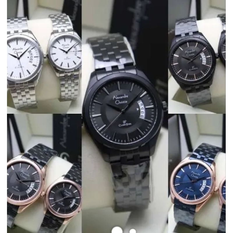 Jam Tangan Pria Wanita Pasangan Alexandre Christie AC 8674 MD LD Original