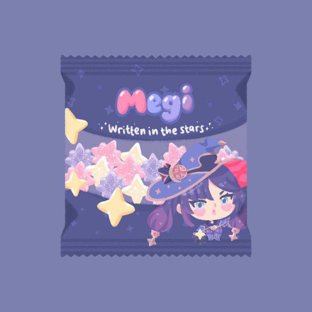 

Albedo Mona Budi Megi Genshin Impact Crossover Yupi Sticker fanmerch by maowtcha