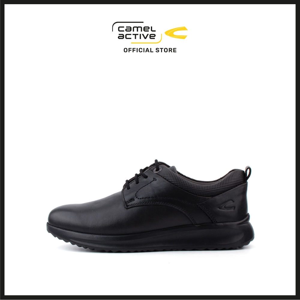 camel active FULHAM Leather Lace Up Shoes Men Black 852256-AM2SV-1