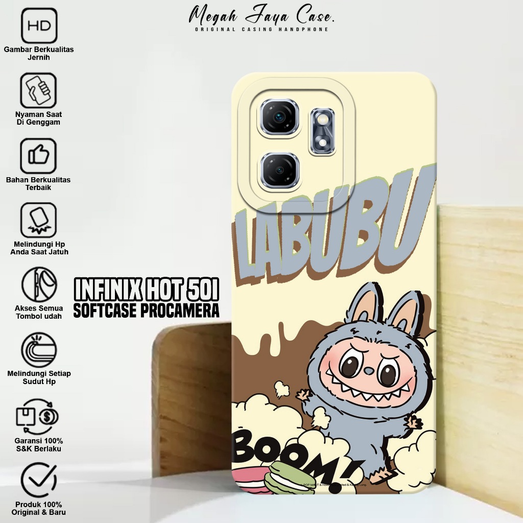 Softcase Infinix Hot 50i - Case Hp Hp Infinix Hot 50i Motif labubu - Silikon Hp Infinix Hot 50i - Ko